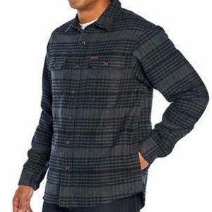 Orvis Heavyweight Plaid Flannel Shirt With Pockets Gray XL